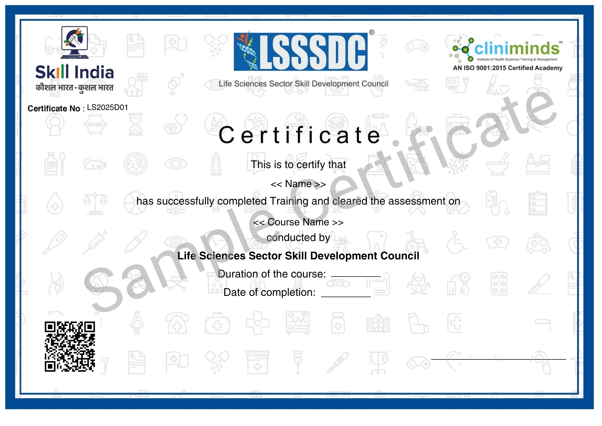 LSSSDC sample certificate